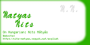 matyas nits business card